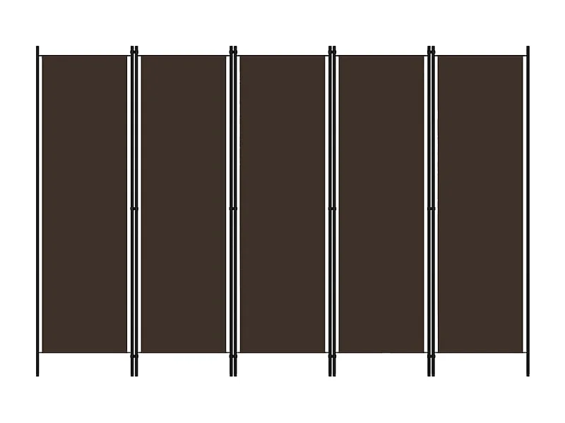 Cloison de séparation 5 panneaux Marron 250x180