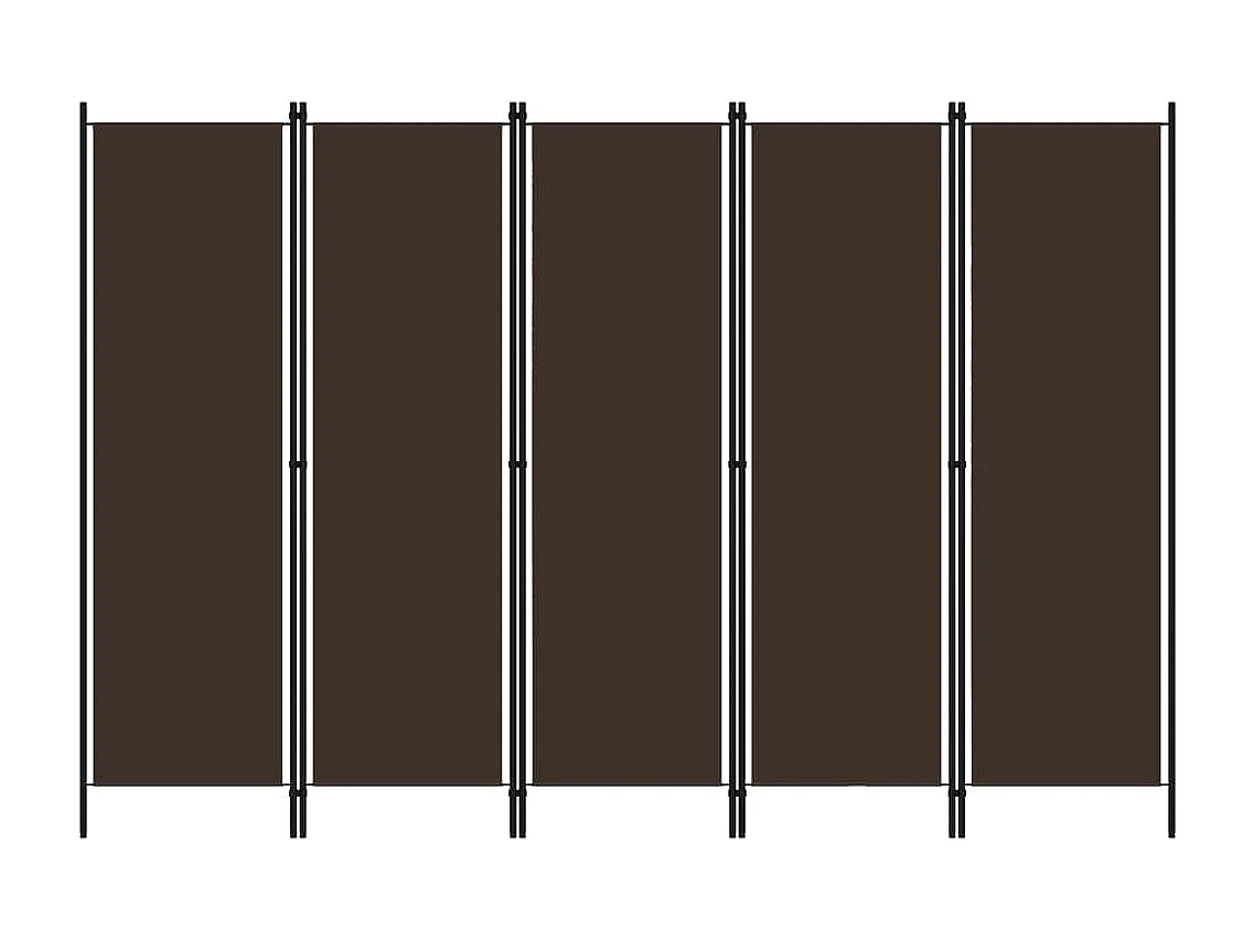 Cloison de séparation 5 panneaux Marron 250x180