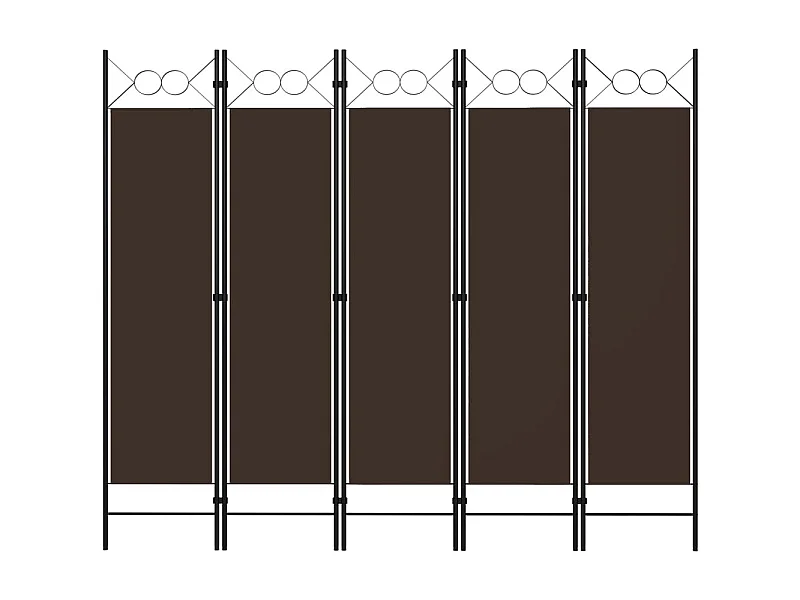 Cloison de séparation 5 panneaux Marron 200x180