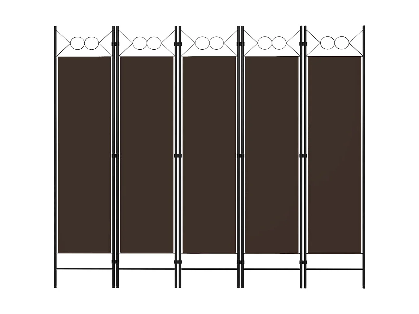 Cloison de séparation 5 panneaux Marron 200x180