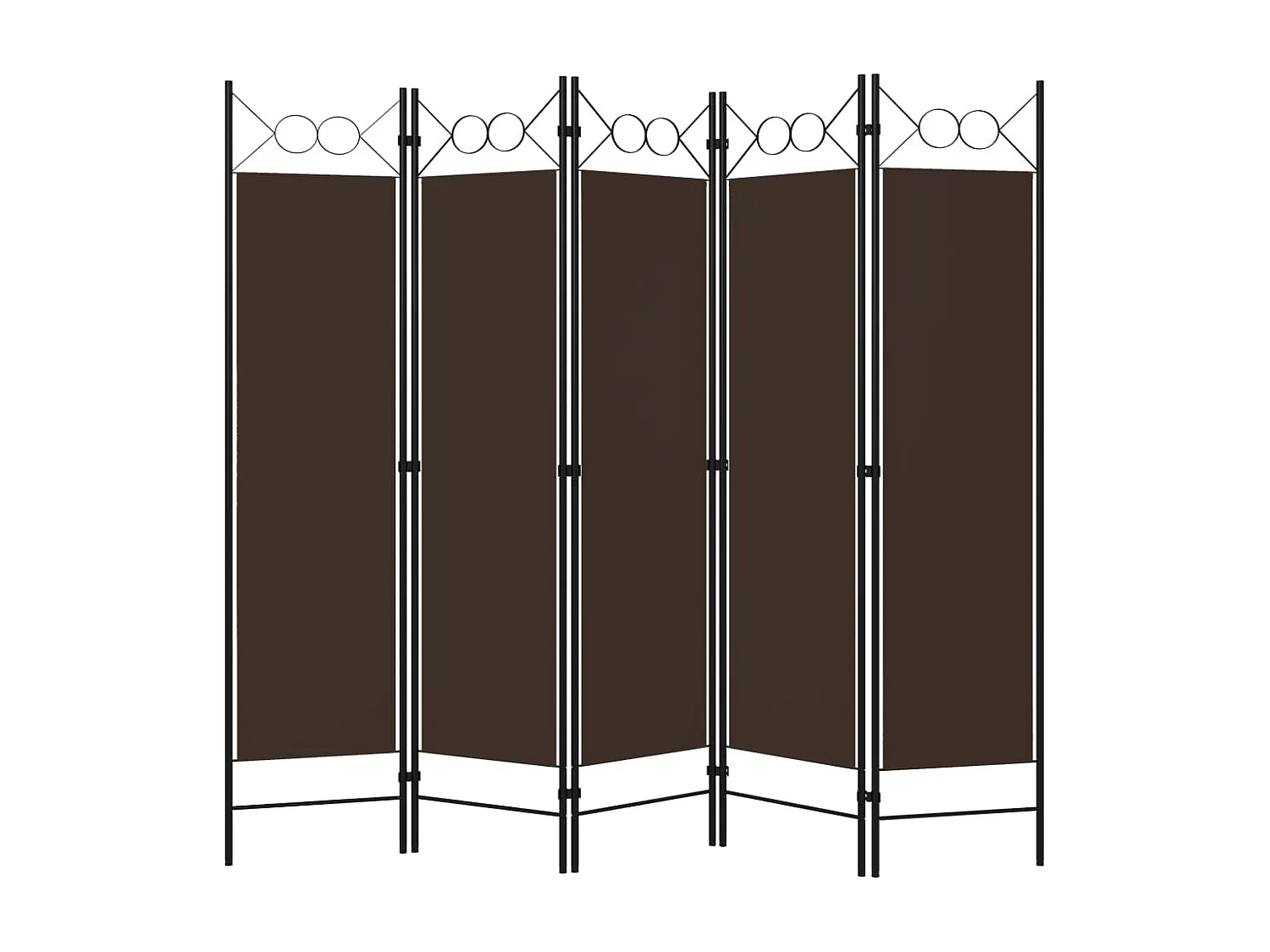 Cloison de séparation 5 panneaux Marron 200x180