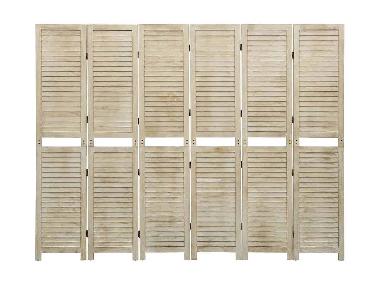 Cloison de séparation 6 panneaux 210x165 Bois de Paulownia