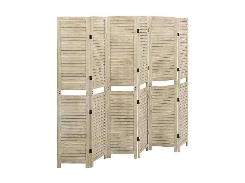 Cloison de séparation 6 panneaux 210x165 Bois de Paulownia