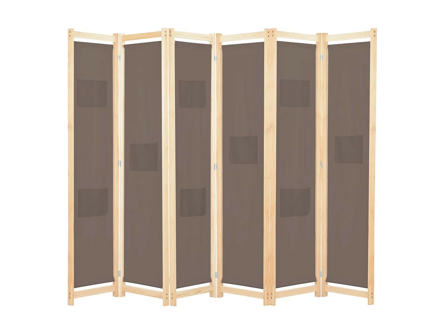 Cloison de séparation 6 panneaux Marron 240 x 170x4 Tissu