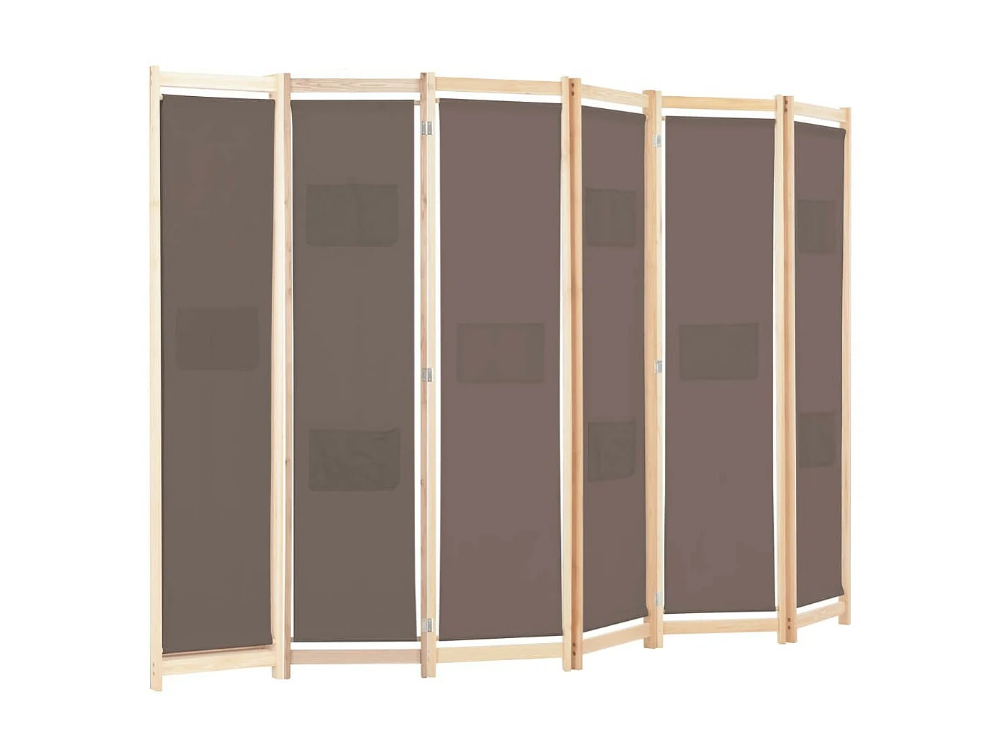Cloison de séparation 6 panneaux Marron 240 x 170x4 Tissu