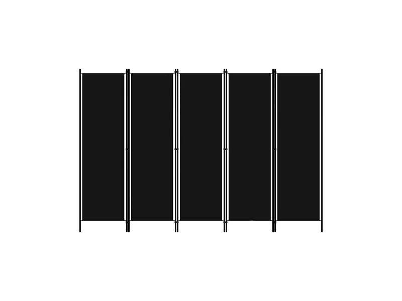 Cloison de séparation 5 panneaux Noir 250x180