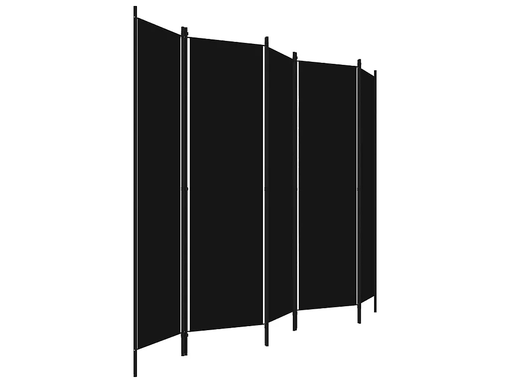 Cloison de séparation 5 panneaux Noir 250x180
