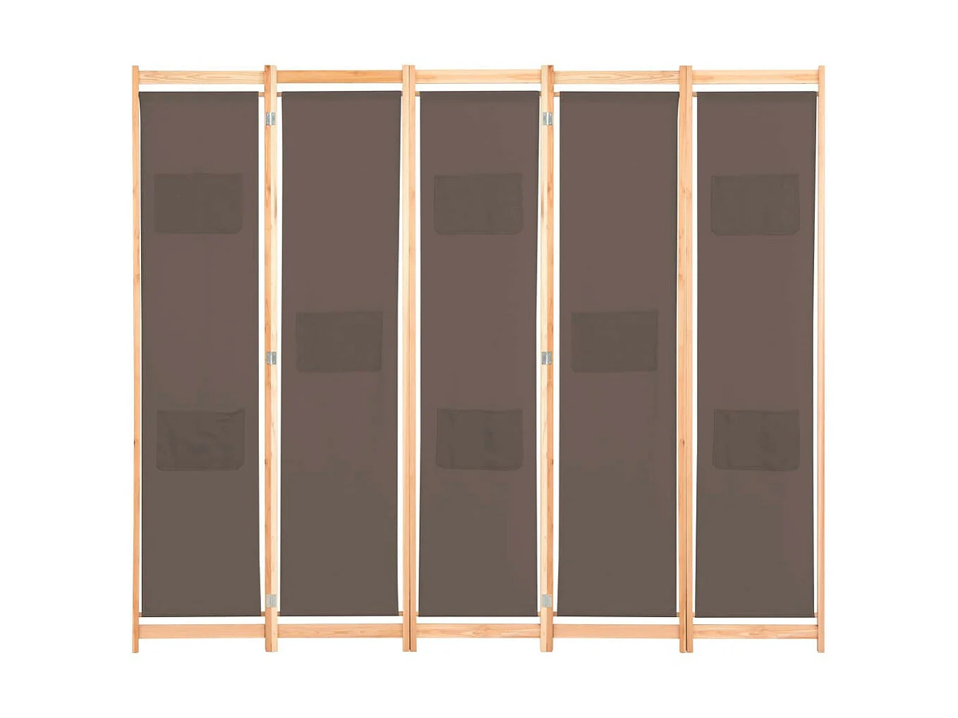 Cloison de séparation 5 panneaux Marron 200 x 170x4 Tissu