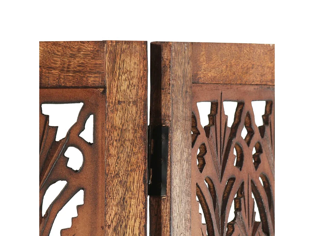 Cloison de séparation 3 panneaux Marron 120x165 Bois manguier 2