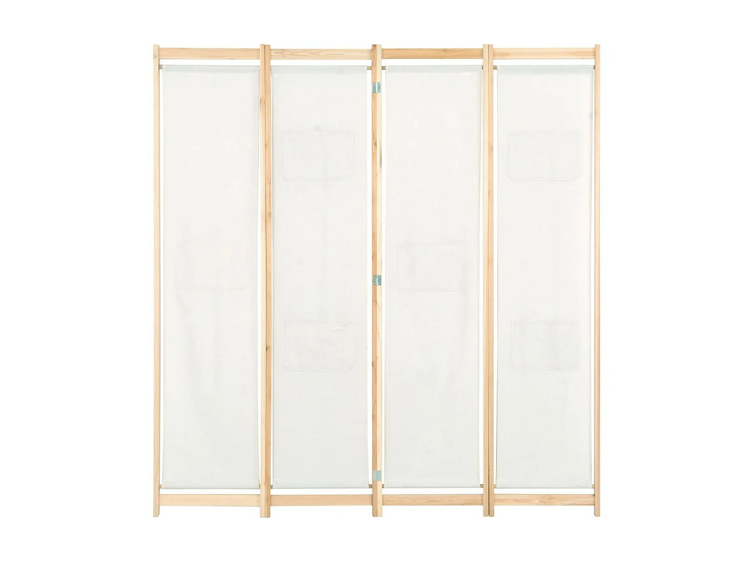 Cloison de séparation 4 panneaux Crème 160x170x4 Tissu