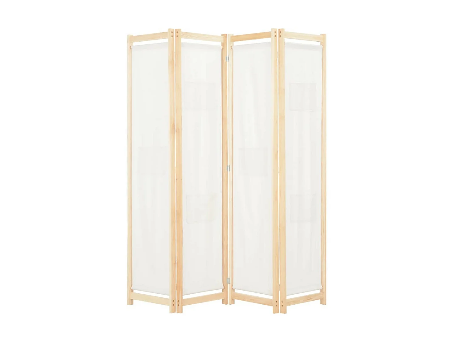 Cloison de séparation 4 panneaux Crème 160x170x4 Tissu