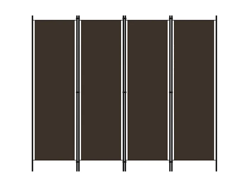 Cloison de séparation 4 panneaux Marron 200x180