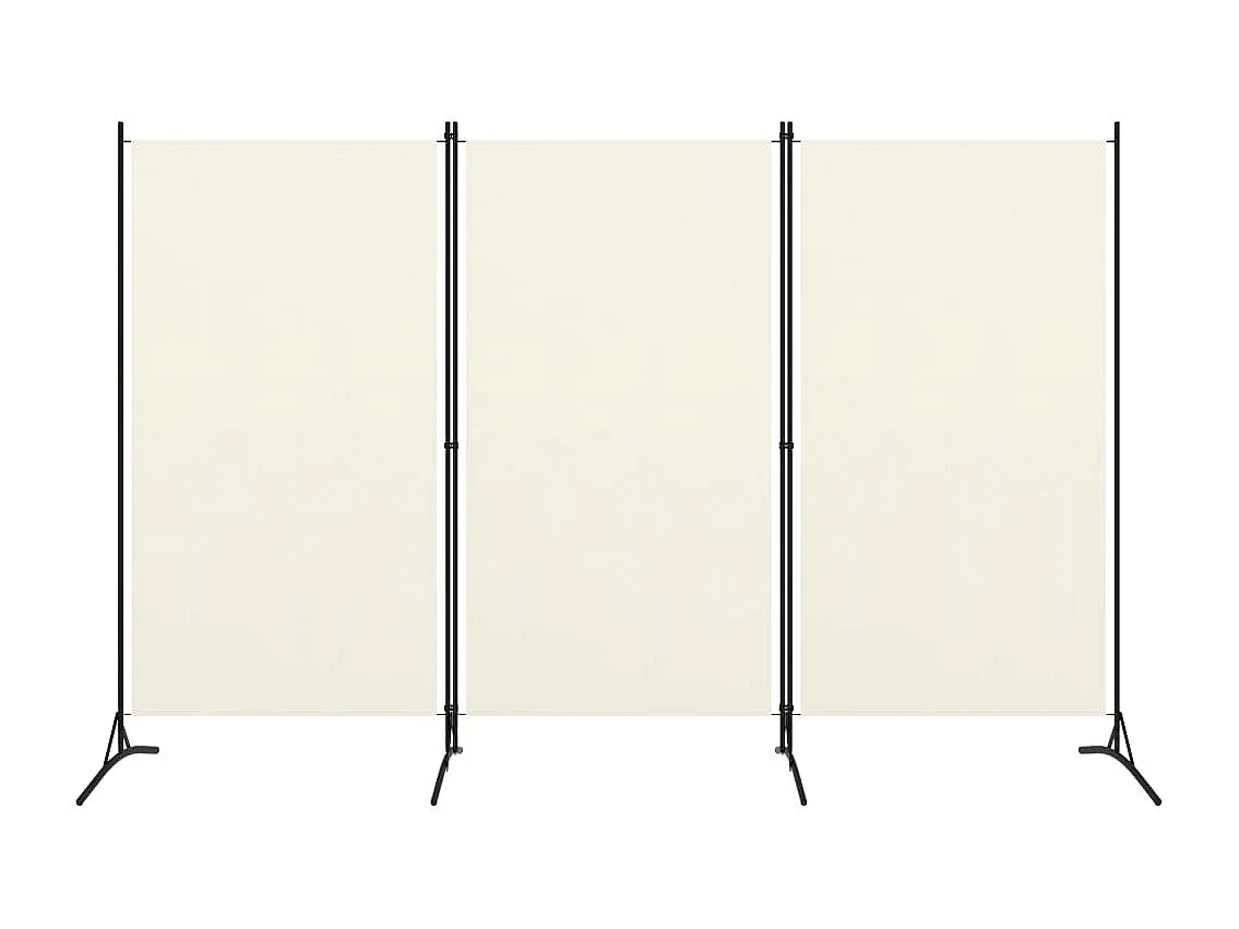 Cloison de séparation 3 panneaux Blanc crème 260x180
