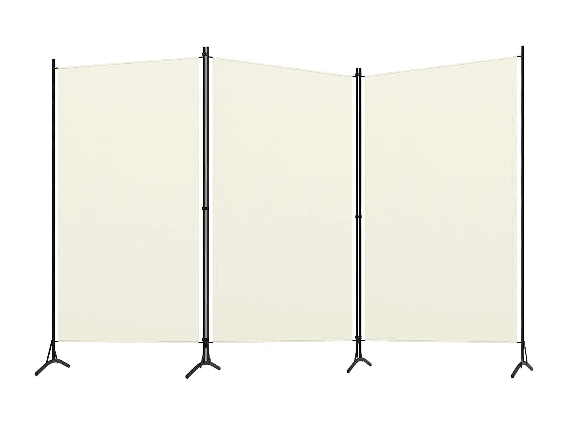 Cloison de séparation 3 panneaux Blanc crème 260x180