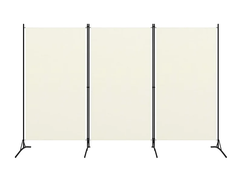 Cloison de séparation 3 panneaux Blanc crème 260x180