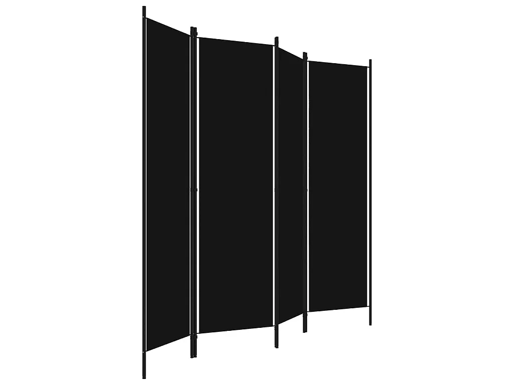 Cloison de séparation 4 panneaux Noir 200x180