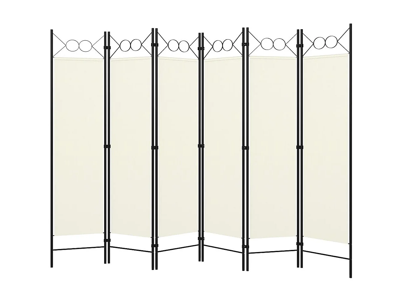 Cloison de séparation 6 panneaux Blanc crème 240x180