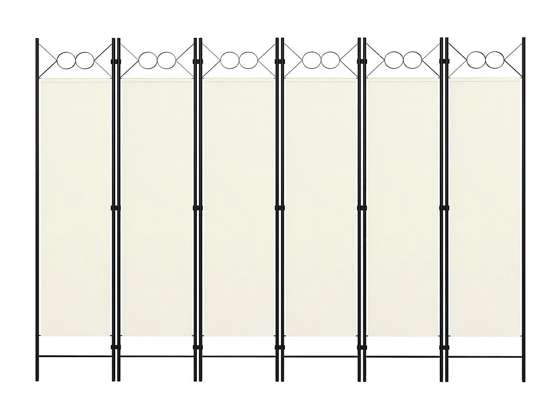 Cloison de séparation 6 panneaux Blanc crème 240x180
