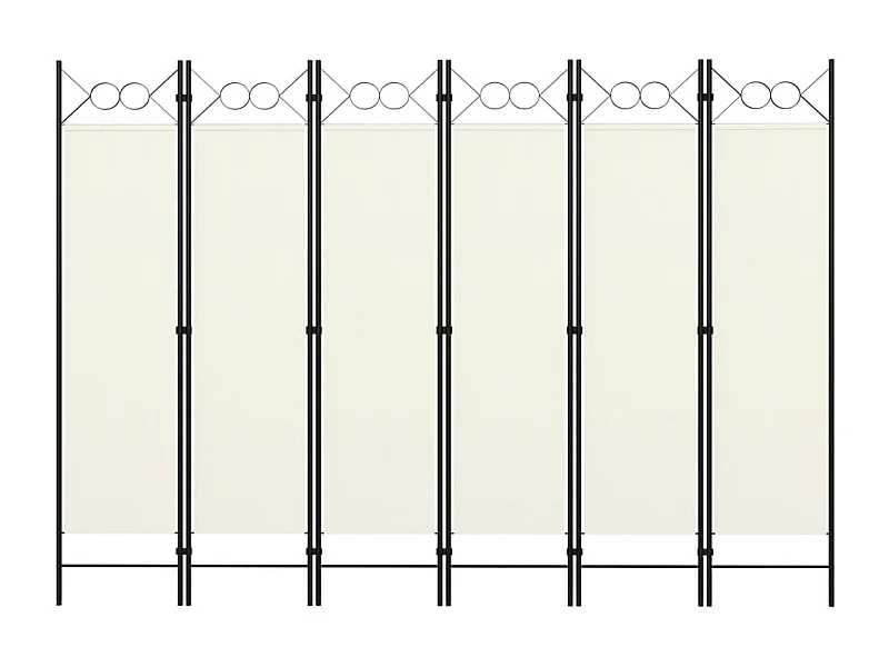 Cloison de séparation 6 panneaux Blanc crème 240x180