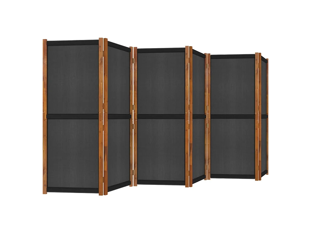 Cloison de séparation 6 panneaux Noir 420x180