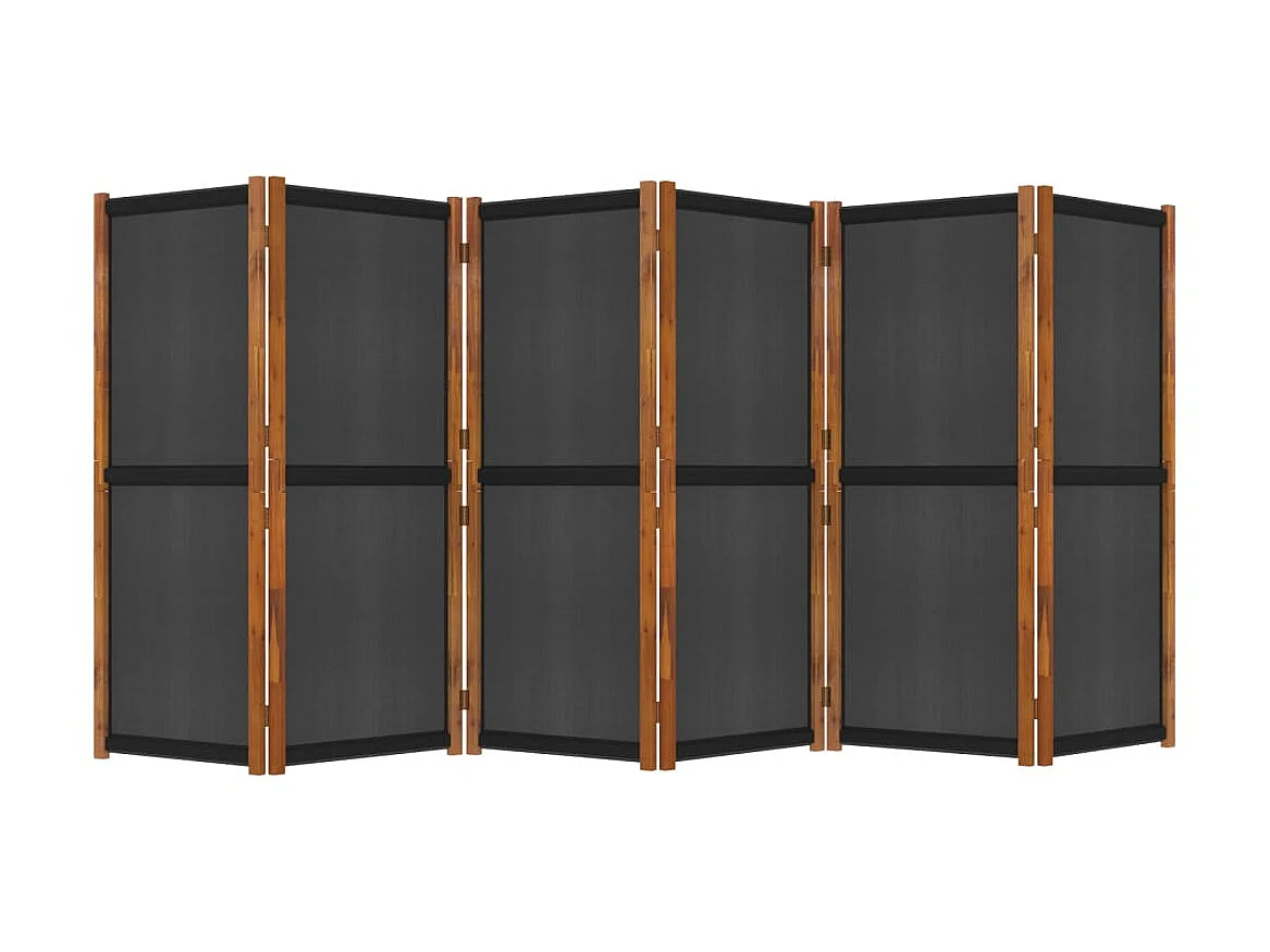 Cloison de séparation 6 panneaux Noir 420x180