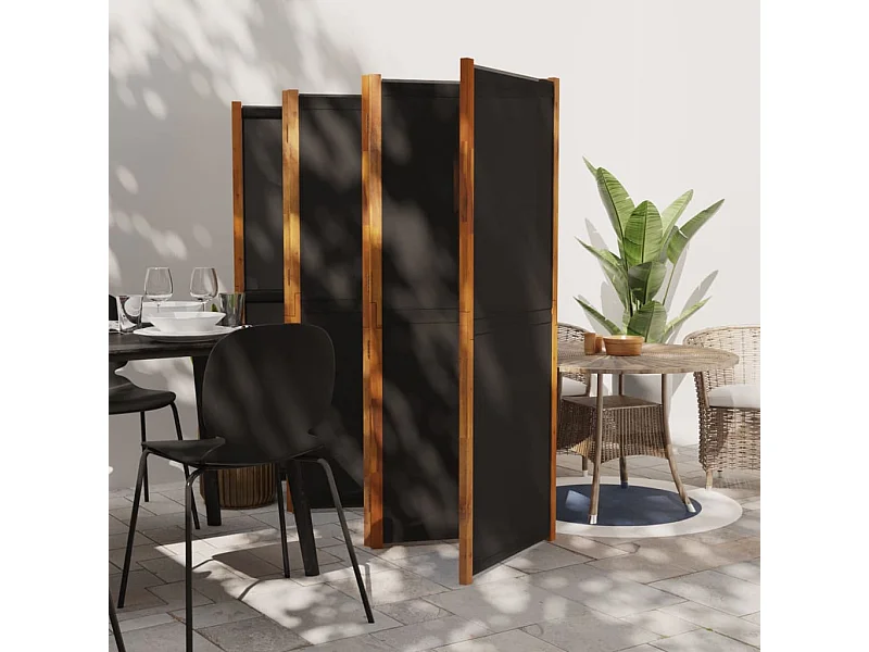Cloison de séparation 6 panneaux Noir 420x180