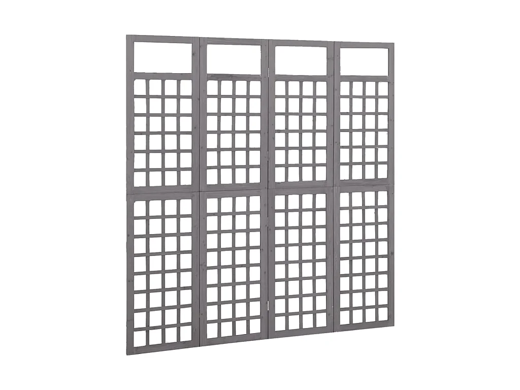 Cloison de séparation à 4 panneaux Bois de pin solide 161x180 2