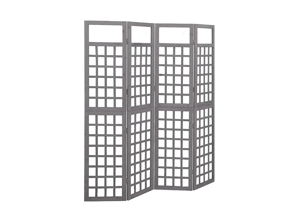 Cloison de séparation à 4 panneaux Bois de pin solide 161x180 2