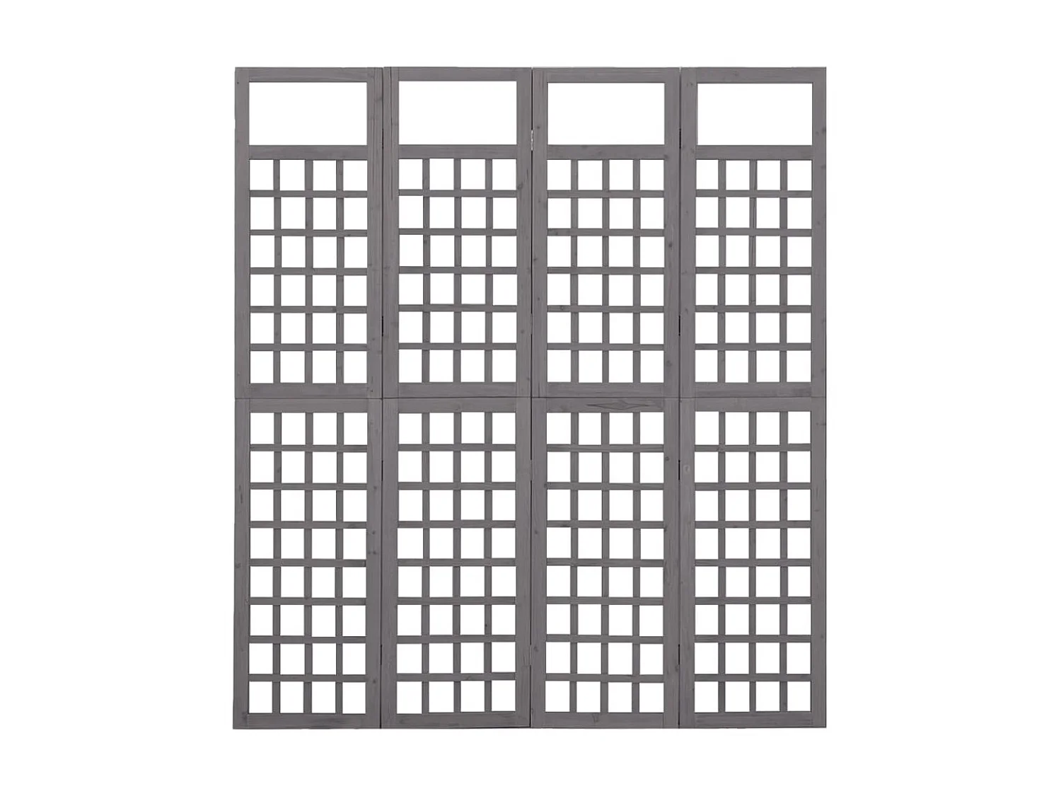 Cloison de séparation à 4 panneaux Bois de pin solide 161x180 2