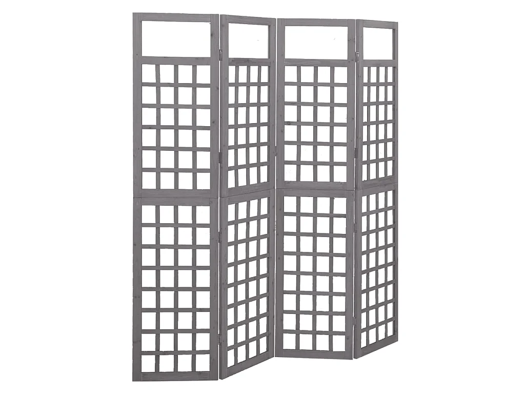 Cloison de séparation à 4 panneaux Bois de pin solide 161x180 2