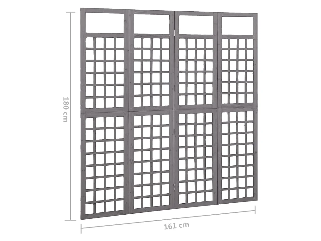 Cloison de séparation à 4 panneaux Bois de pin solide 161x180 2