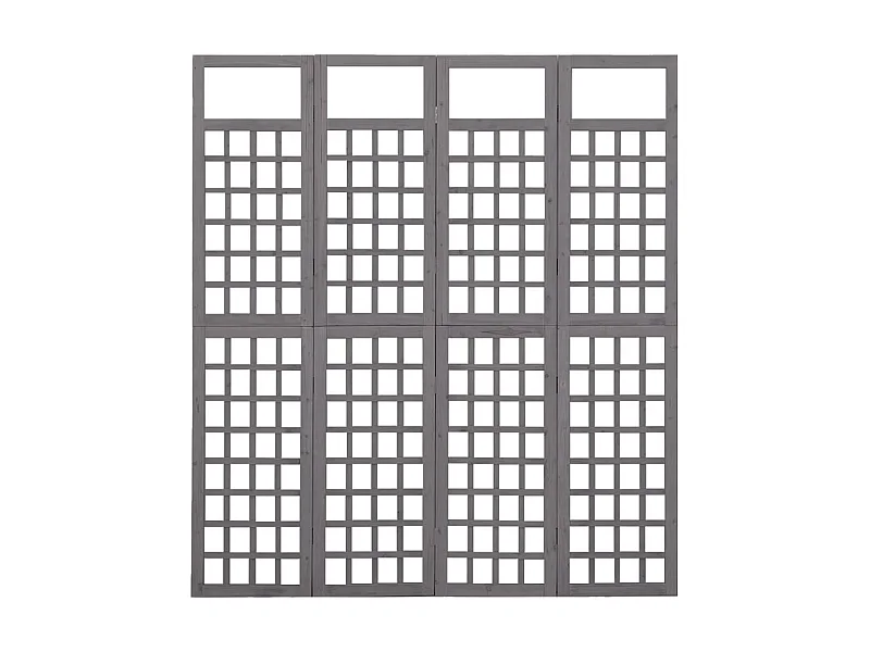 Cloison de séparation à 4 panneaux Bois de pin solide 161x180 2