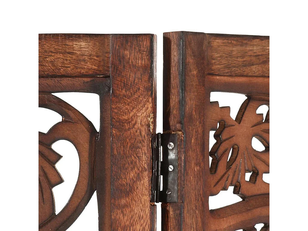 Cloison de séparation 3 panneaux Marron 120x165 Bois manguier 3