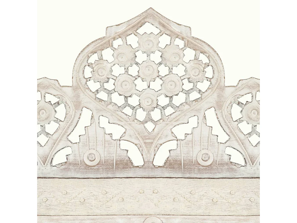 Cloison de séparation 4 panneaux Blanc 160x165 Bois manguier