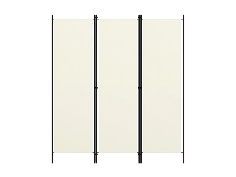 Cloison de séparation 3 panneaux Blanc crème 150x180