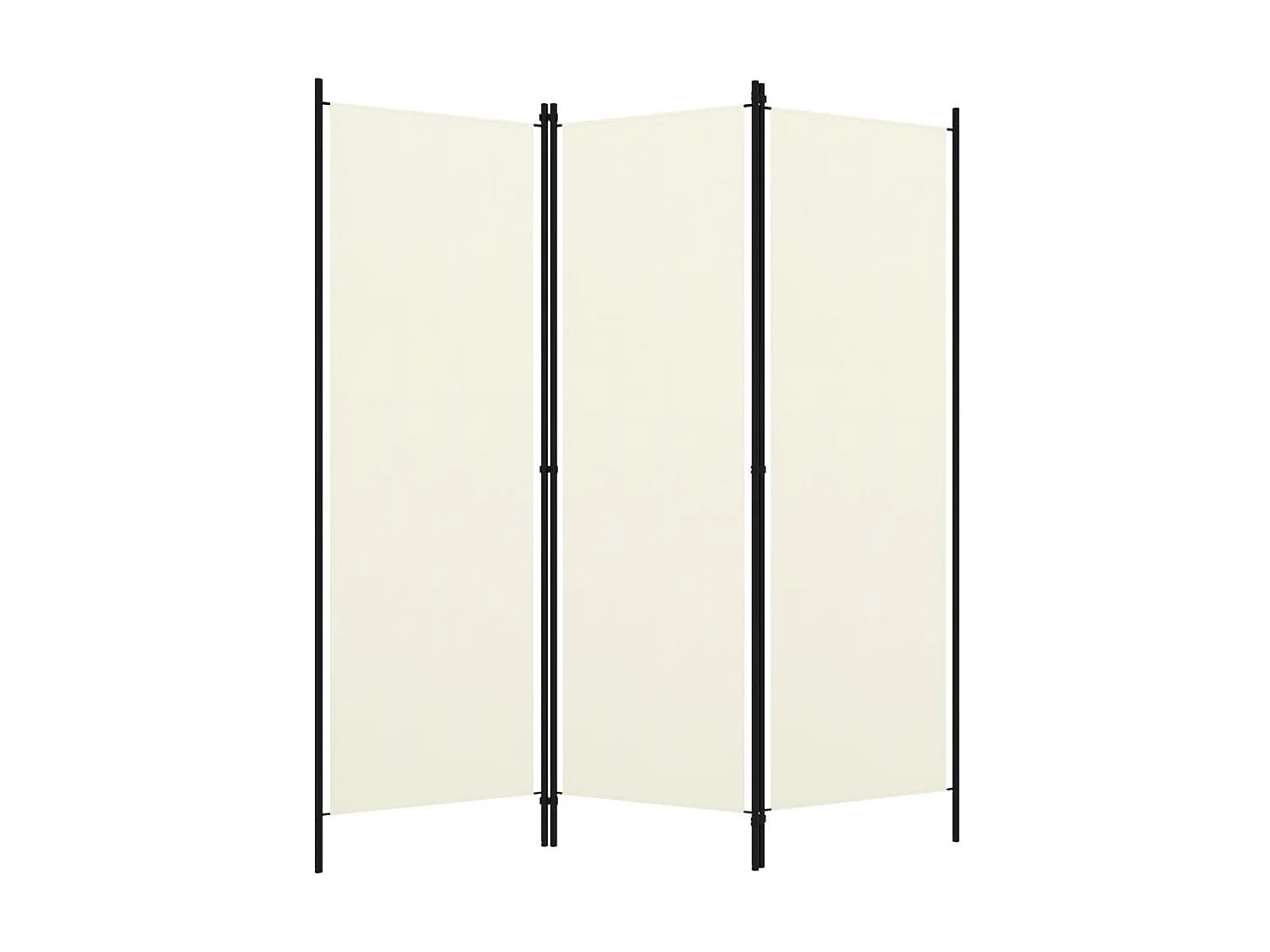 Cloison de séparation 3 panneaux Blanc crème 150x180