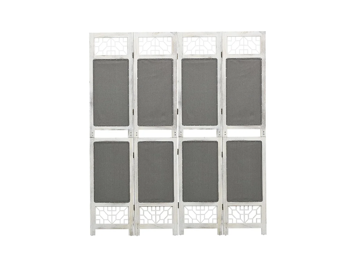 338555 4-Panel Room Divider Grey 140x165 Fabric