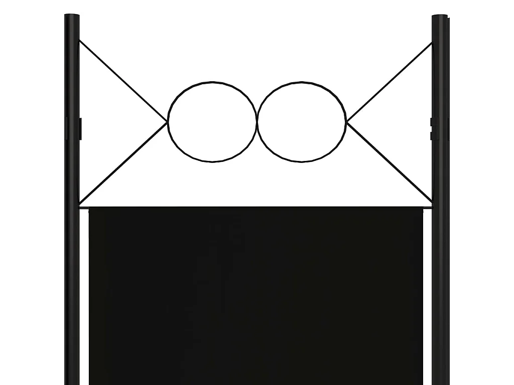 Cloison de séparation 5 panneaux Noir 200x180