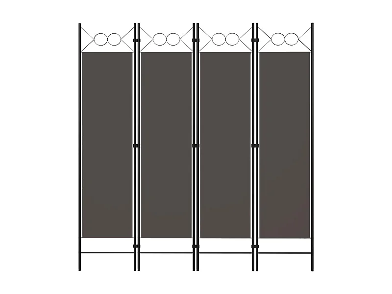 Cloison de séparation 4 panneaux Anthracite 160x180