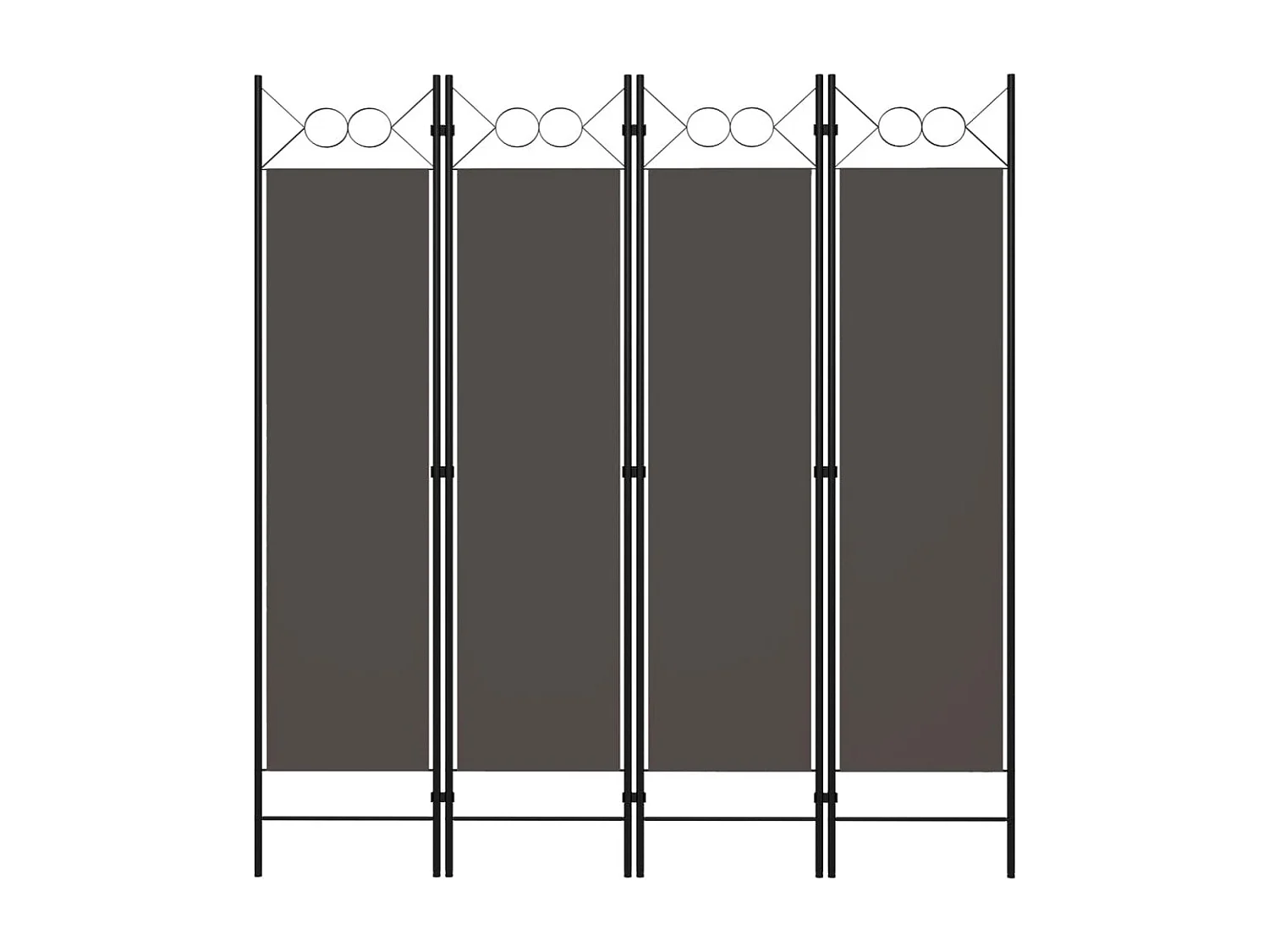 Cloison de séparation 4 panneaux Anthracite 160x180