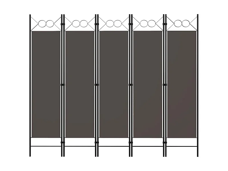 Cloison de séparation 5 panneaux Anthracite 200x180