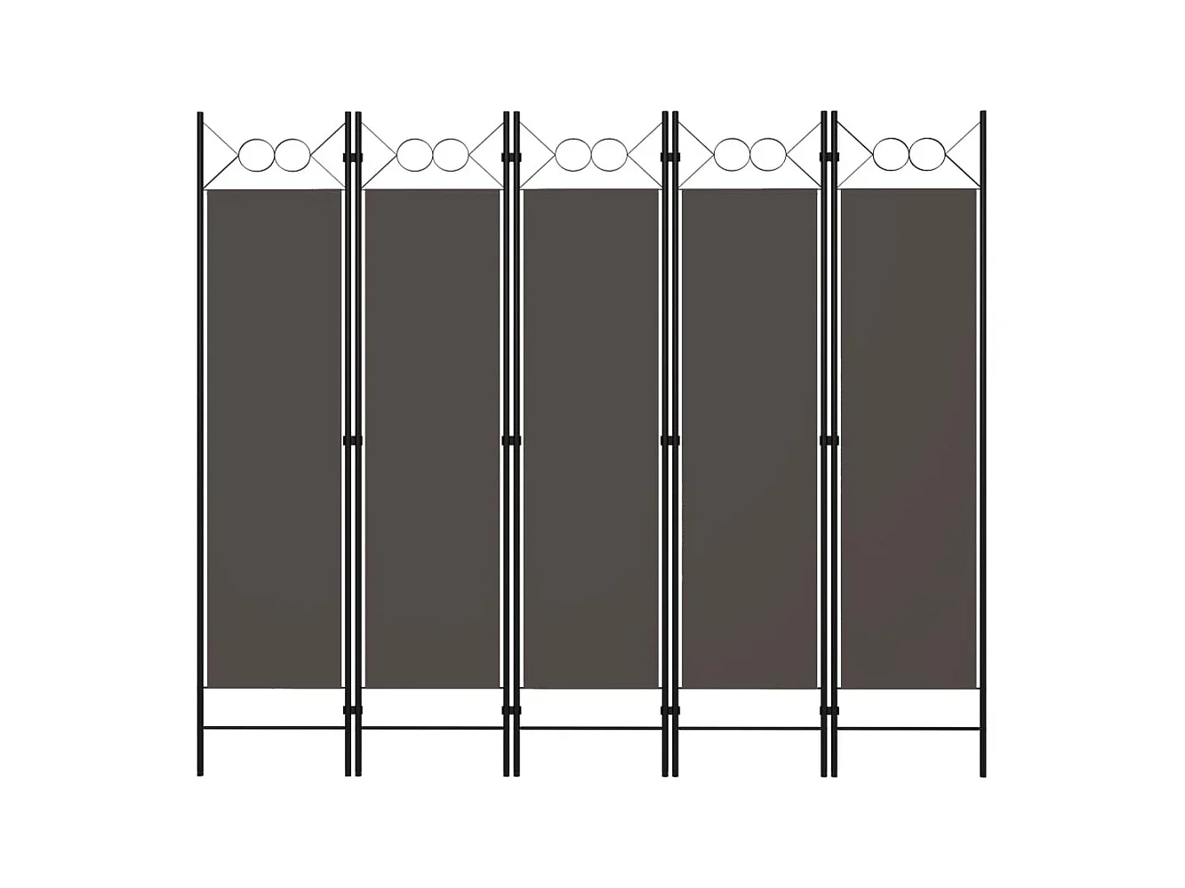 Cloison de séparation 5 panneaux Anthracite 200x180