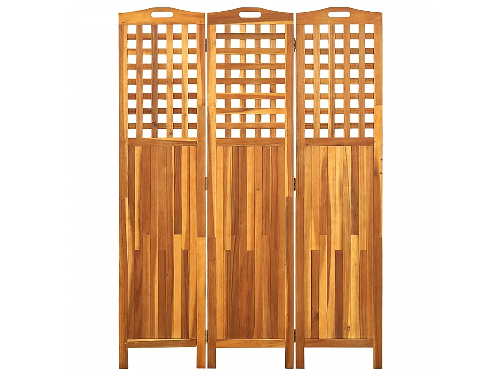 Cloison de séparation 3 panneaux 121x2x170 Bois d'acacia