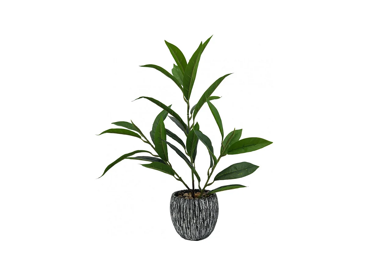 Plante artificielle avec pot et tiges fines Hauteur +/- 38 cm - PEI