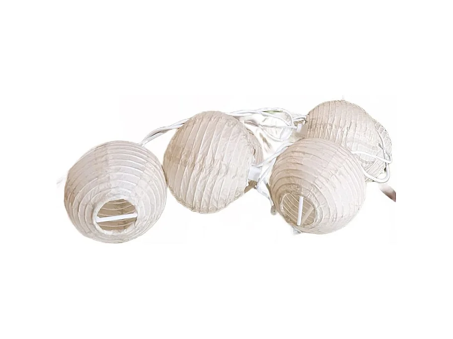 Lot de 4 guirlandes lumineuses grises en boules de papier 3.10 m
