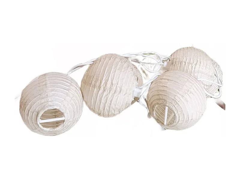 Lot de 4 guirlandes lumineuses grises en boules de papier 3.10 m