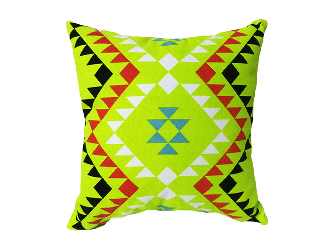 Lot de 2 coussins carrés au motif tribal vert 45 x 45 cm - TRIBE