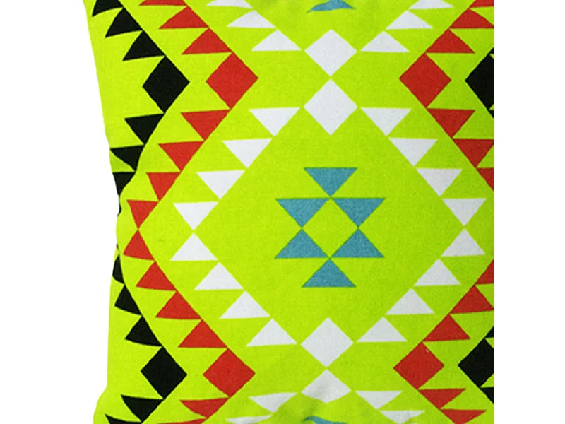 Lot de 2 coussins carrés au motif tribal vert 45 x 45 cm - TRIBE