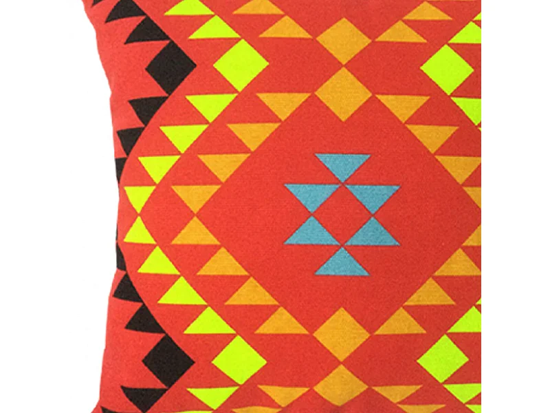 Lot de 2 coussins carrés au motif tribal rouge 45 x 45 cm - TRIBE