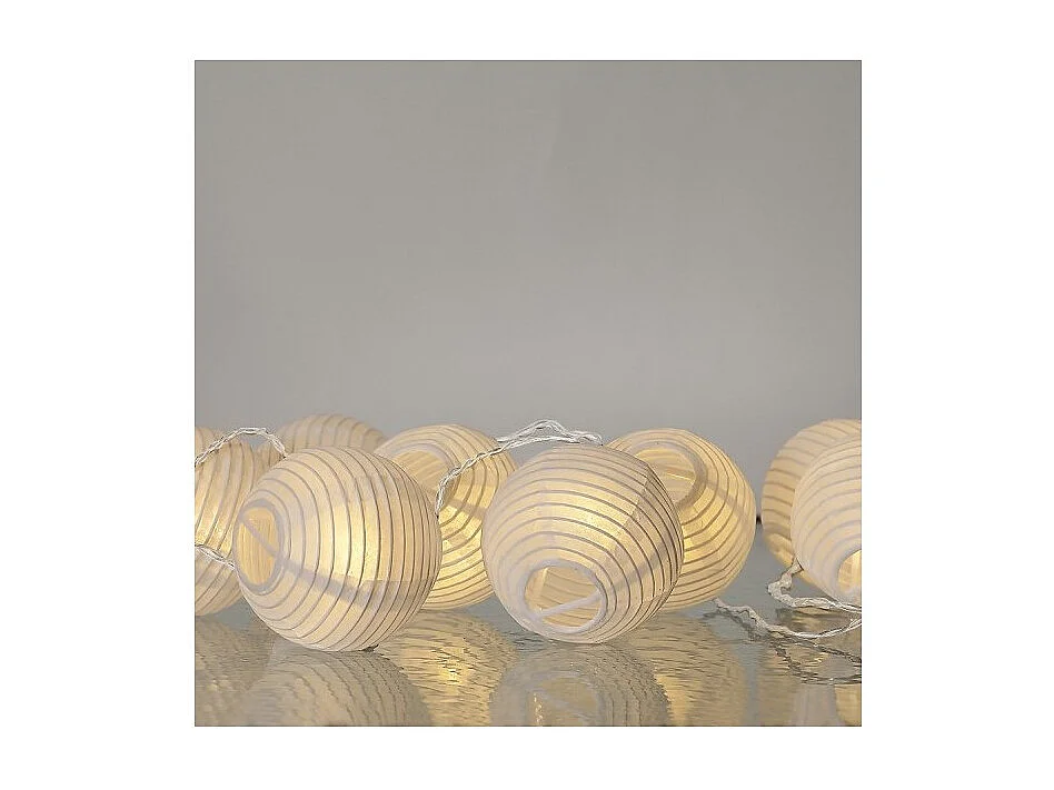 Guirlande lumineuse blanche boules en papier 3,10 m